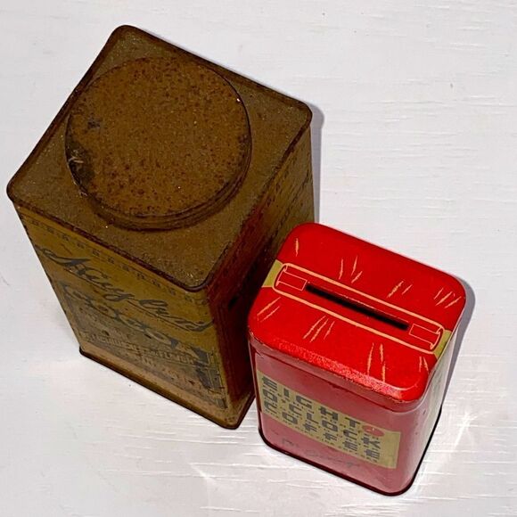 Antique Huylers Caracas Cocoa Tin And Vintage Small Eight O'Clock Coffee Tin - Picture 10 of 12